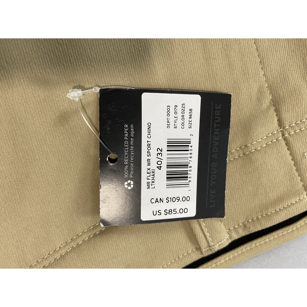 Eddie Bauer Classic Straight Flex Waist Chino Pants. Beige, Men's 40X32. NWT! - Picture 5 of 8